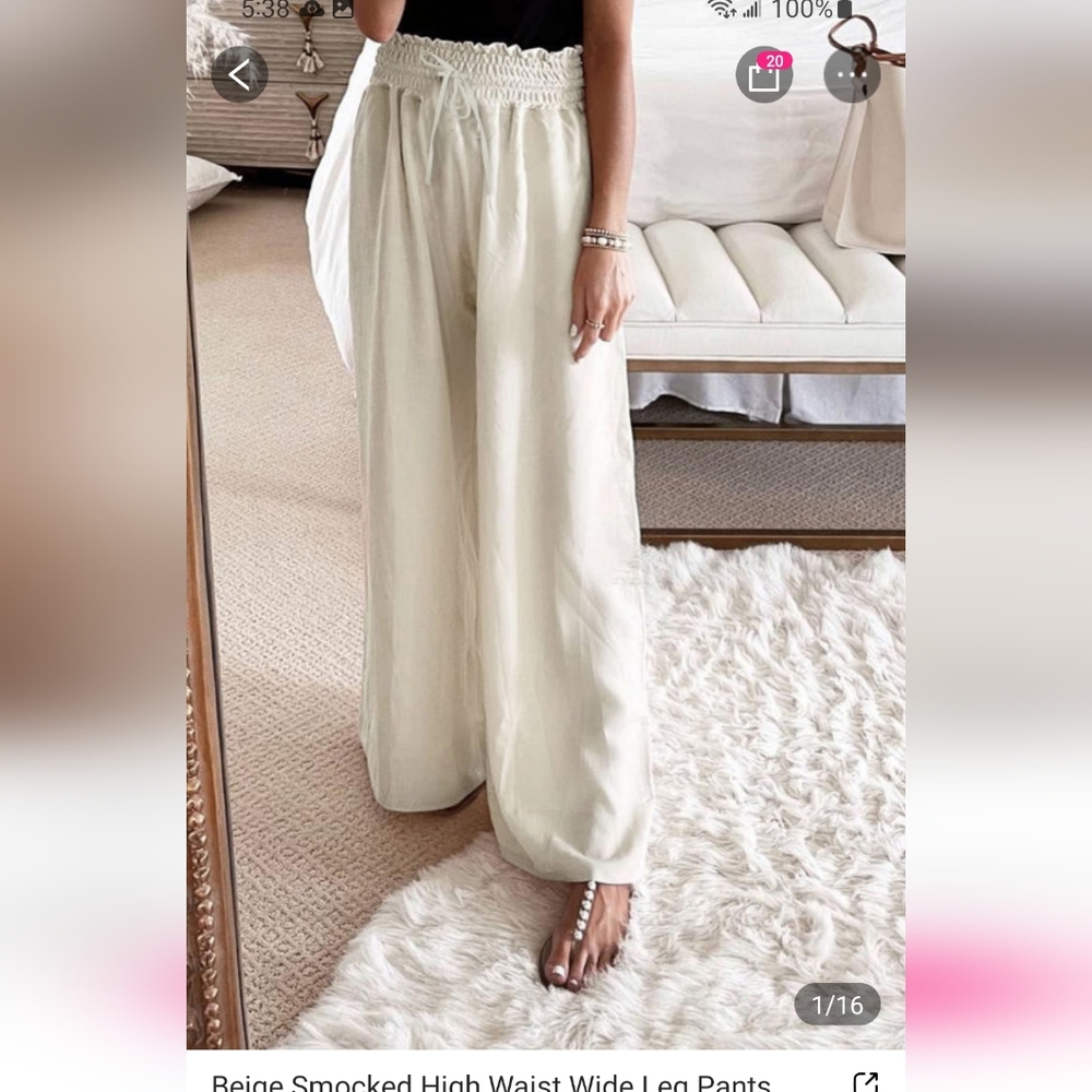 High waist wide leg pants
